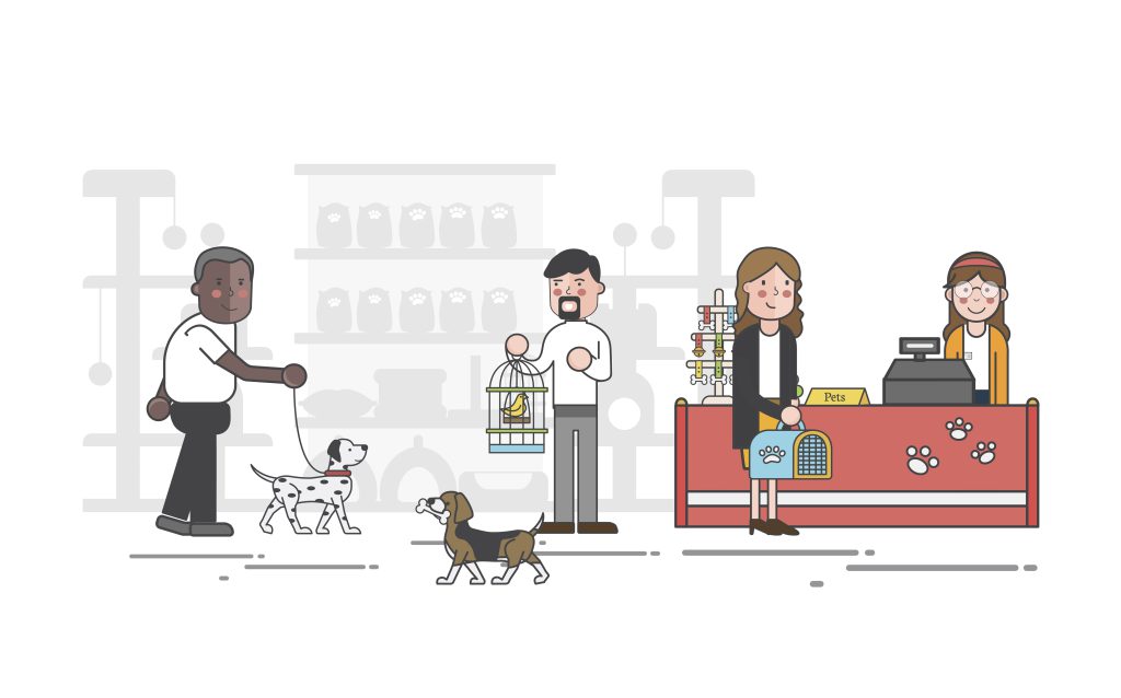 obrazek ilustrowany sklep weterynaryjny
